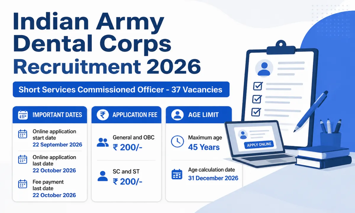 Indian Army Dental Corps Recruitment 2026