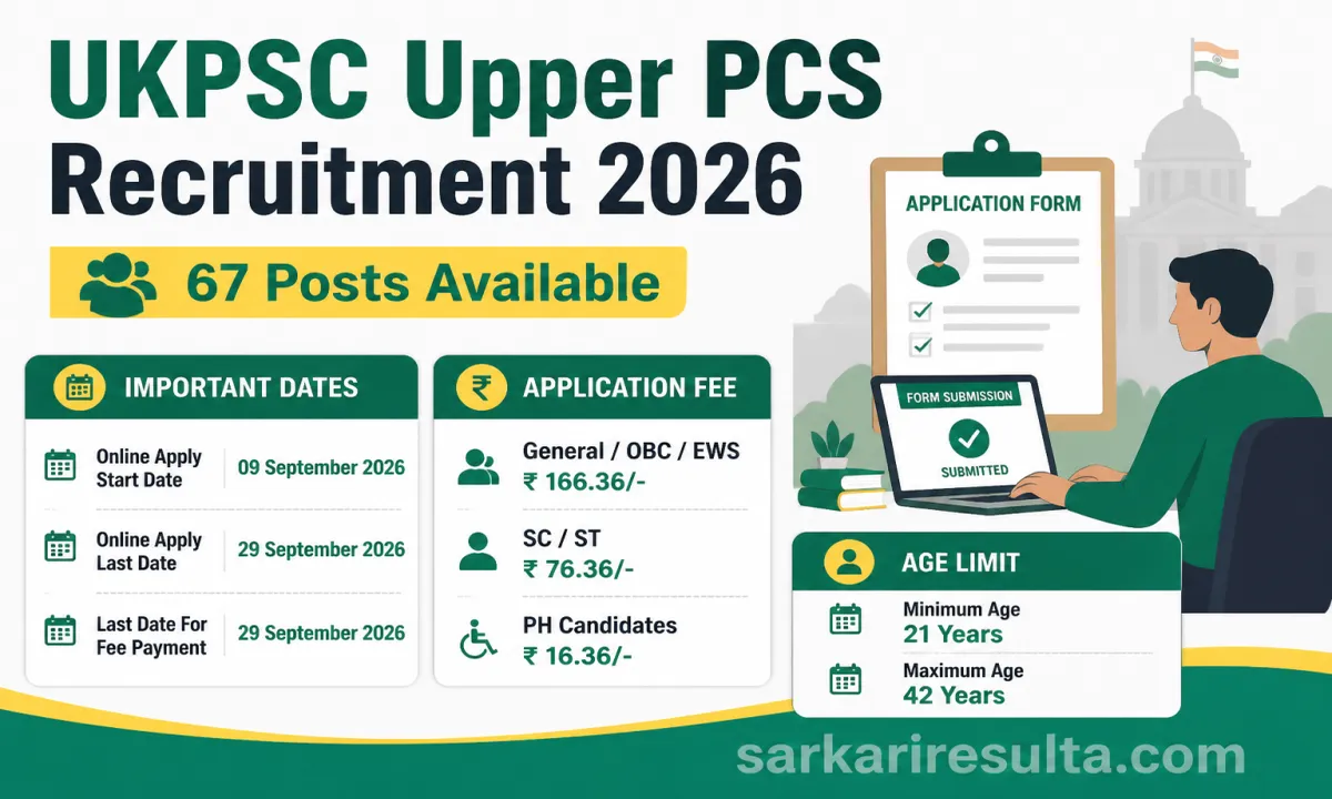 UKPSC Combined State Civil/Upper Subordinate Service PCS Recruitment 2026