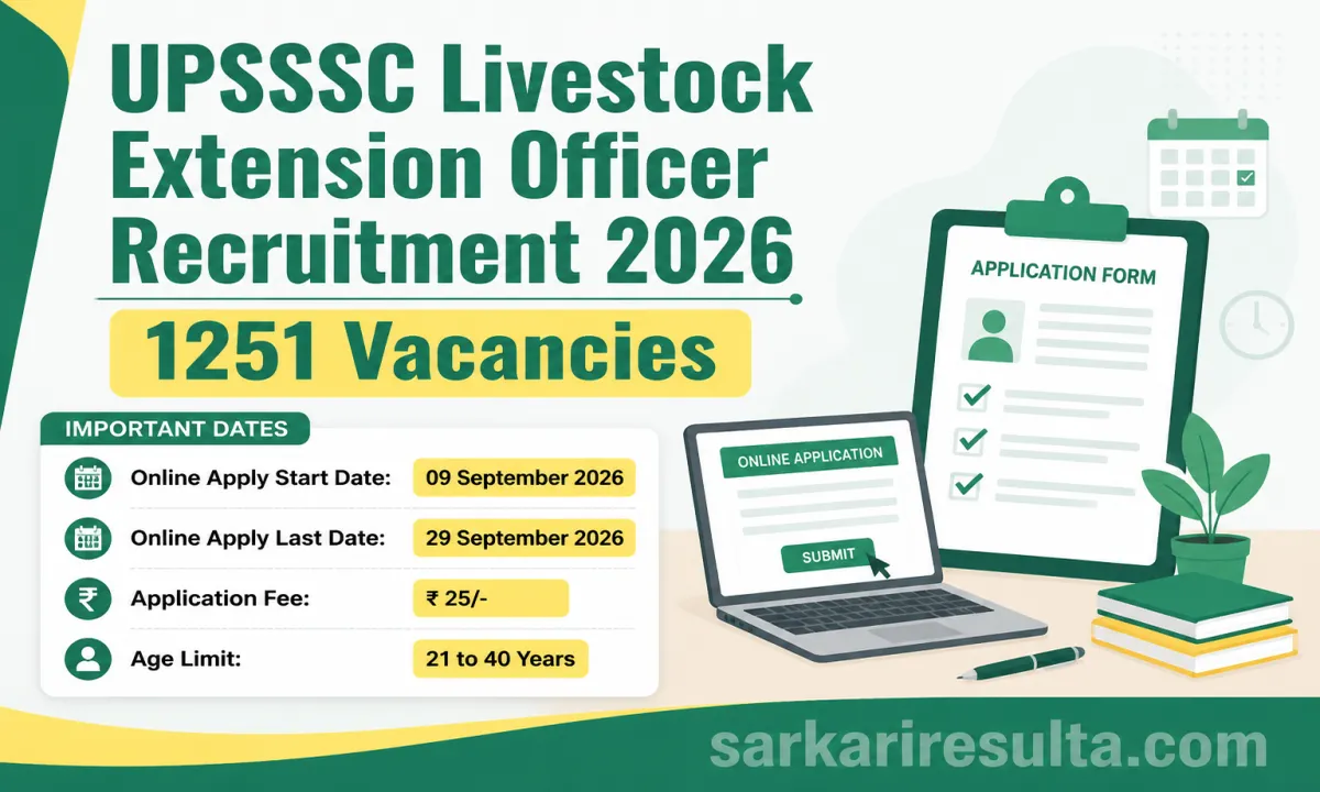 UPSSSC Livestock Extension Officer Recruitment 2026